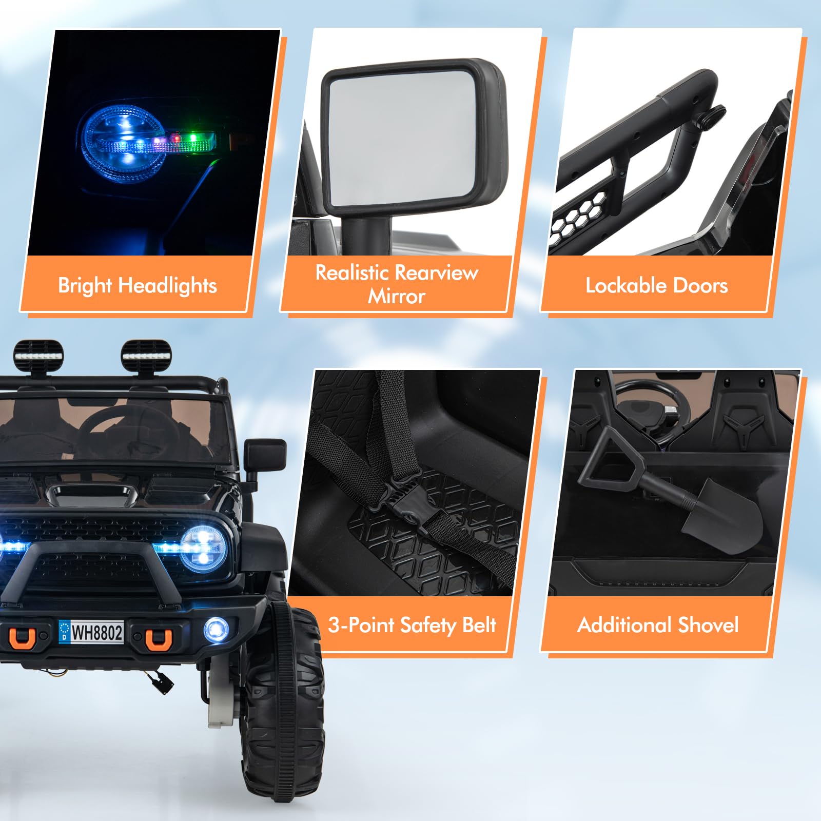 INFANS 24V 2 Seater Ride on Car for Kids, 2WD/4WD Battery Powered with Remote Control, 20" Wide Seat Electric Jeep Toys