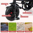INFANS Kids Tricycle, 6 in 1 Baby Trike Toddler Bike with Reversible Seat, Adjustable Push Handle, Removable Canopy