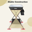 INFANS Baby Changing Table, Folding Diaper Station Portable Nursery Organizer with Safety Belt and Storage Racks