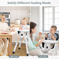 INFANS 8 in 1 Baby High Chair, Convertible Highchair for Babies and Toddlers, Infant Dining Booster Seat, Kids Stool Table Chair Set