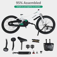 INFANS Kids Bike 12 Inch Toddlers Bike with Training Wheels Basket Adjustable Seat Handbrake and Coaster Brake