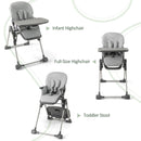 INFANS Baby High Chair, Convertible Quick Folding Portable Highchair for Babies and Toddlers with Adjustable Height