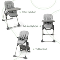 INFANS Baby High Chair, Convertible Quick Folding Portable Highchair for Babies and Toddlers with Adjustable Height