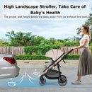 INFANS 2 in 1 Baby Stroller, High Landscape Infant Stroller, Foldable Pushchair