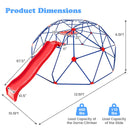 INFANS Climbing Dome with Slide, Kids Outdoor Jungle Gym Geometric Dome Climber, 8FT Climb Structure Backyard