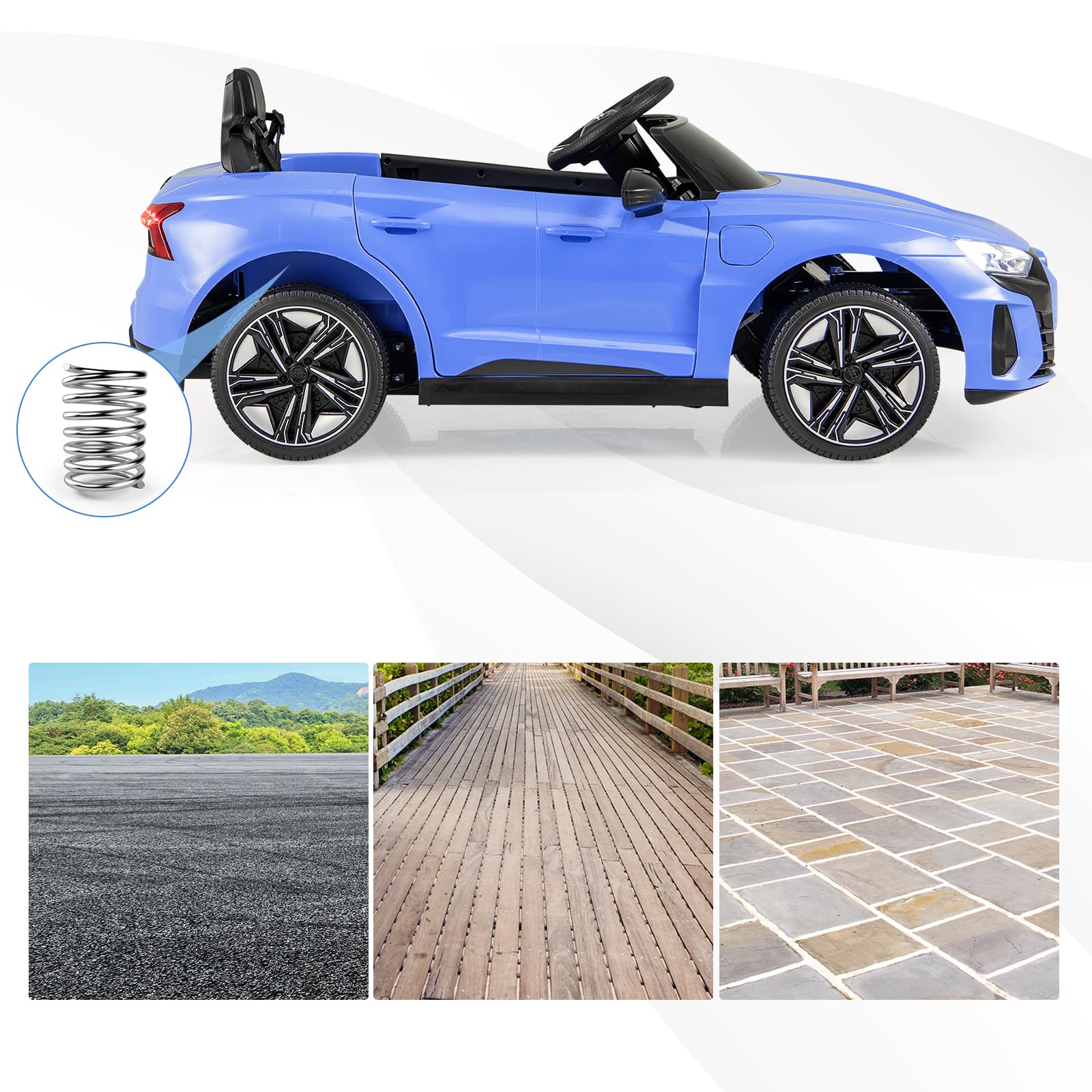 INFANS 12V Kids Ride on Car, Licensed Audi RS e-tron GT Electric Vehicle, Toddlers Battery Powered Toy