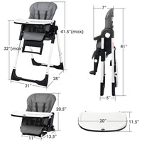 INFANS 4 in 1 High Chair�CBooster Seat, Convertible Highchair, Installation-Free,Simple Fold for Baby, Infant& Toddler