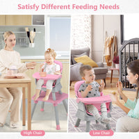 INFANS 8 in 1 Baby High Chair, Convertible Highchair for Babies and Toddlers, Infant Dining Booster Seat, Kids Stool Table Chair Set
