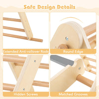 INFANS Pikler Triangle Set 7 in 1 Climbing Toys for Toddlers Foldable Baby Wood Montessori Jungle Gym