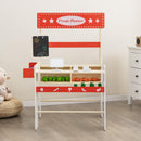 INFANS Grocery Store Marketplace Toy, Kids Wooden Market Stand Pretend Play Set