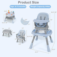 INFANS 9 in 1 High Chair, Convertible Baby Highchair, Table and Chair Set Building Block Infant Dining Booster Seat