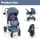 INFANS 2 in 1 Baby Stroller, Convertible Stroller, Foldable High Landscape Shock Absorption with Reversible Seat