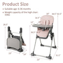 INFANS Baby High Chair, Convertible Quick Folding Portable Highchair for Babies with Wheels Removable Tray
