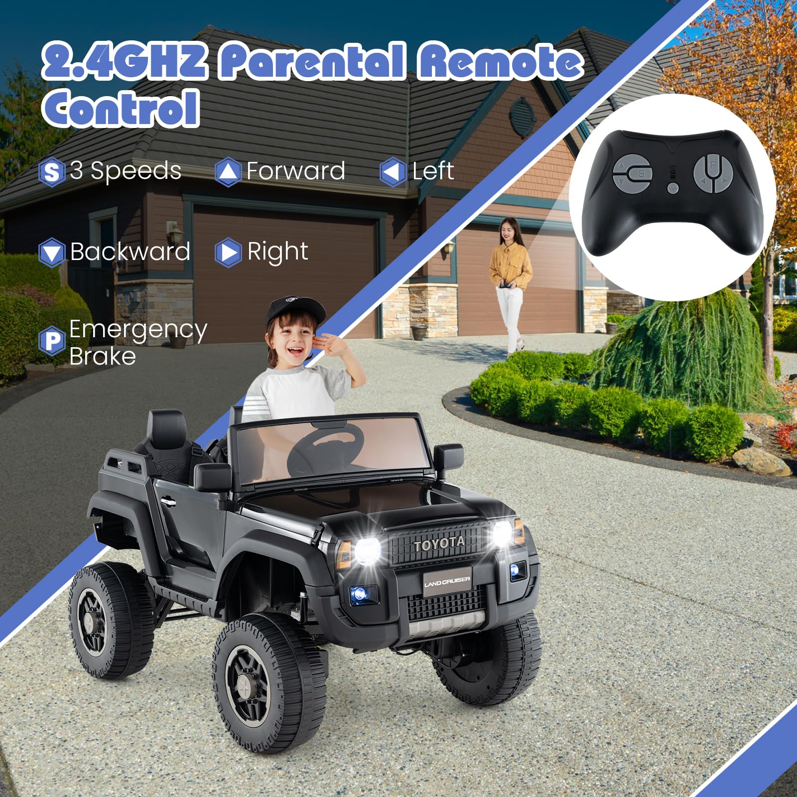 Licensed Toyota LC250 24V 2 Seater Kids Ride on Truck by INFANS