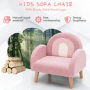 INFANS Kids Sofa, Toddler Armchair with Solid Wooden Frame Anti-Tipping Design Plush Fabric, Upholstered Children Chair