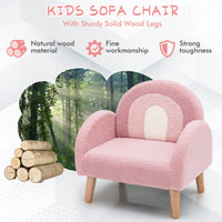 INFANS Kids Sofa, Toddler Armchair with Solid Wooden Frame Anti-Tipping Design Plush Fabric, Upholstered Children Chair