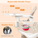 INFANS 5 in 1 Baby High Chair, Convertible Toddler Table Chair Set, Rocking Chair, Multi-Function Seat with Lockable Universal Wheels