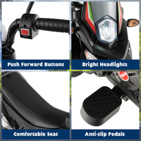 INFANS Kids Motorcycle 12V, Electric Ride-on Motorbike for Toddlers with Training Wheels