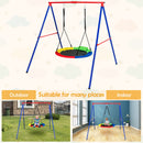 INFANS 660lbs 40 Inch Saucer Tree Swing, Round Flying Swing Seat for Kids, Outdoor Round Platform Swing