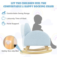 INFANS Kids Sofa, Toddler Rocking Chair with Solid Wooden Frame, Anti-Tipping Design, Plush Fabric, Children Armchair