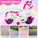 INFANS 2 in 1 Ride on Motorcycle and Horse, Unicorn 6V Battery Powered Ride on Toy with Up & Down Function, Kids Electric Vehicle