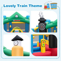 INFANS Inflatable Bounce House, Train Theme Kids Jumping Castle, Inflatable Obstacle Course with 950W Blower