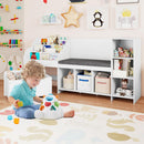 Kids Bookshelf Toy Storage Organizer with Reading Nook Seat Cushion