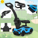 INFANS 3 in 1 Ride on Push Car, Licensed Lamborghini Baby Stroller Sliding Walking Car with Push Handle