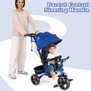 INFANS Kids Tricycle, 4 in 1 Stroll Trike with Adjustable Push Handle, Suitable for 10 Months to 5 Years