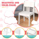 INFANS Kids Vanity, Princess Makeup Desk and Chair Set with Lights Mirror, Pretend Play Vanity Set for Toddler Girls