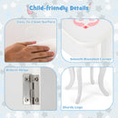 INFANS Kids Vanity, 2 in 1 Princess Makeup Desk Set, Wooden Dressing Table, Pretend Play Vanity Set