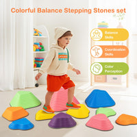 INFANS Balance Stepping Stones for Kids, 6, 11pcs Non-Slip Plastic Balance Stones, Indoor Outdoor Coordination Balance Blocks