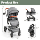 INFANS 2 in 1 Baby Stroller, Convertible Stroller, Foldable High Landscape Shock Absorption with Reversible Seat