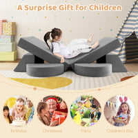 INFANS Mondular Kids Play Couch, 8PCS Toddler Sectional Sofa Building Fort for Bedroom, Imaginative Convertible Floor Cushion