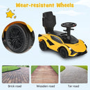 INFANS 3 in 1 Ride on Push Car, Licensed Lamborghini Baby Stroller Sliding Walking Car with Push Handle