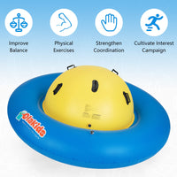 INFANS 8FT Inflatable Dome Rocker Bouncer, Outdoor Kids Giant Roll and Play Seesaw Rocker with 6 Secure Handles