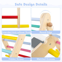 INFANS Pikler Triangle Set 7 in 1 Climbing Toys for Toddlers Foldable Baby Wood Montessori Jungle Gym