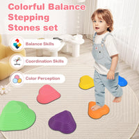 INFANS Balance Stepping Stones for Kids, 6, 11pcs Non-Slip Plastic Balance Stones, Indoor Outdoor Coordination Balance Blocks