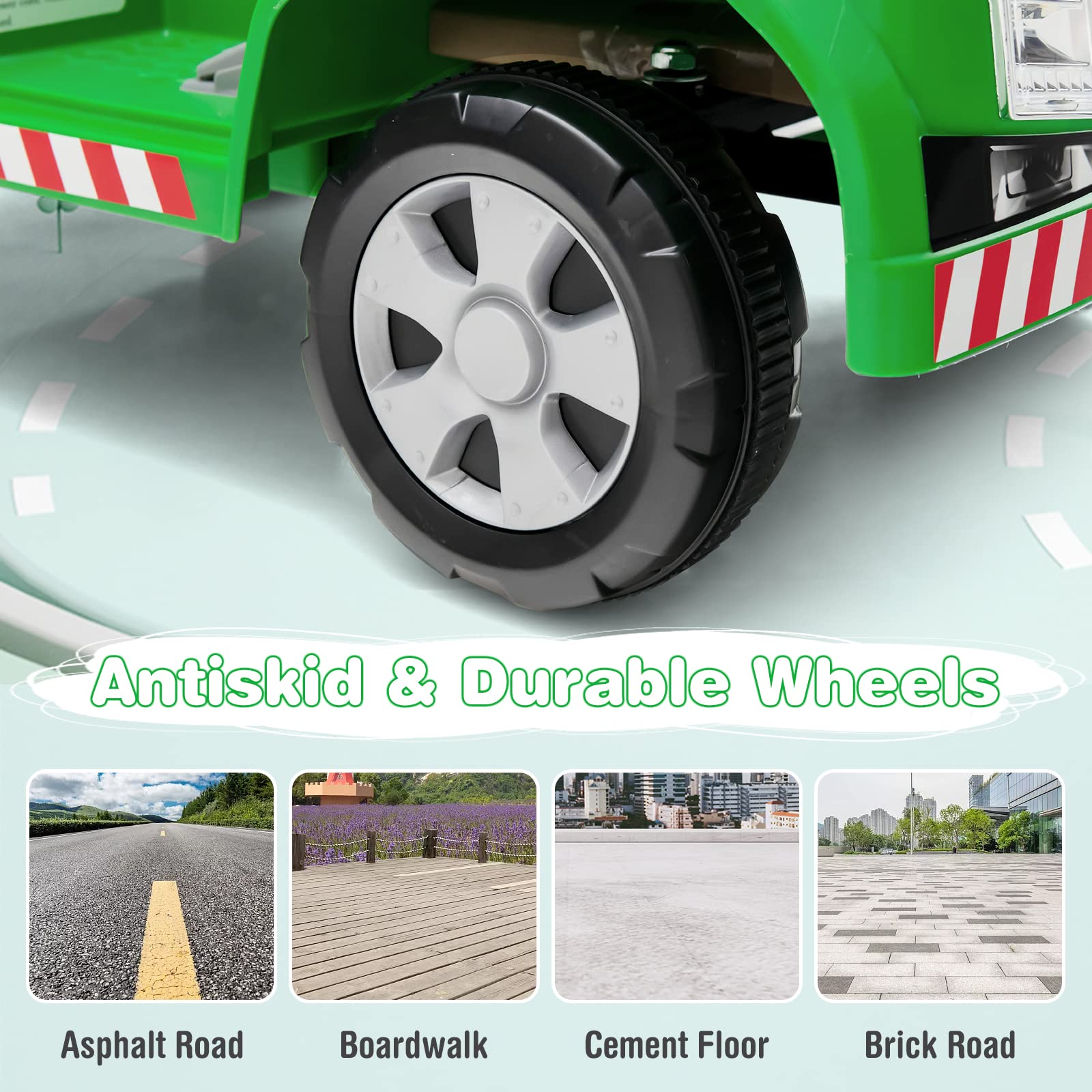 INFANS Ride on Car, 6V Recycling Garbage Truck Electric Vehicle with Music, Horn, Warning Lights