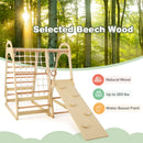 NFANS 7 in 1 Wooden Montessori Climber Playset with Tent Slide Climbing Rock Climbing Net