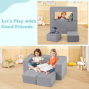 INFANS Modular Kids Play Couch, Toddler Sectional Fort Building Sofa for Playroom, Bedroom, Convertible Soft Foam Furniture