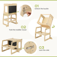 INFANS Climbing Toys for Toddlers, 8 in 1 Foldable Wood Pikler Montessori Jungle Gym, Indoor Kids Playground Climber Triangle Set