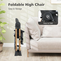 INFANS Baby High Chair, High Chairs for Babies & Toddlers with Adjustable Height, Easy to Clean Convertible Quick Folding