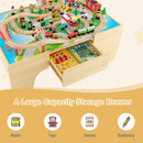 80 Pieces Wooden Kids Activity Toy Table Playset with Reversible Detachable Tabletop