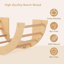 INFANS Wooden Arch Climber Rocker with Soft Cushion, 6 in 1 Montessori Climbing Toys for Toddlers, Gym Playset Gift for Kids