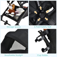 INFANS Lightweight Baby Stroller for 0-36 Month, Compact Stroller with One-Hand Fold, Travel Stroller for Airplane