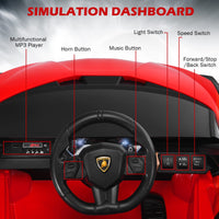INFANS 12V Licensed Lamborghini Sian Kids Ride on Car with Parent Remote Control, Electric Toy Roadster Carbon Fiber Textured