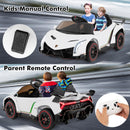 INFANS 2 Seater Kids Ride on Car, 12V 4WD Licensed Lamborghini Veneno Powered Electric Vehicle with Rocking Mode, Remote Control