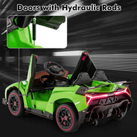 INFANS 2 Seater Kids Ride on Car, 12V 4WD Licensed Lamborghini Veneno Powered Electric Vehicle with Rocking Mode, Remote Control