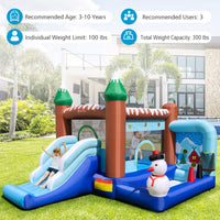 INFANS Inflatable Bounce House, Snowman Theme Kids Jumping Castle, Indoor Outdoor Inflatable Obstacle Course